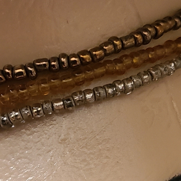 COPPER DISK PENDANTS CENTER SEED BEADED LENGTH OF 18" NECKLACE - Picture 4 of 5